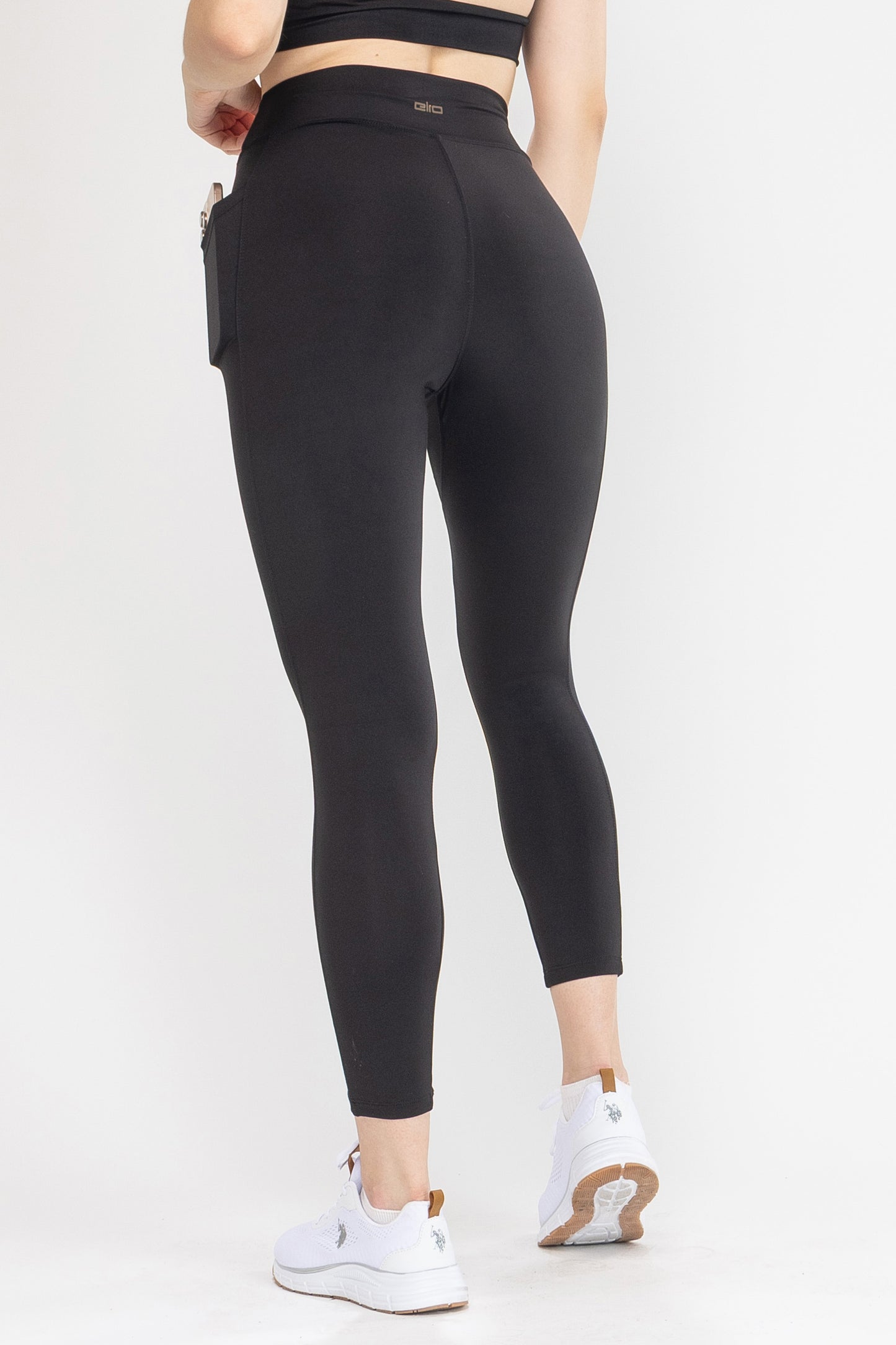Elio 7/8 Black Leggings With Pocket, Soft,Tight,Breathable