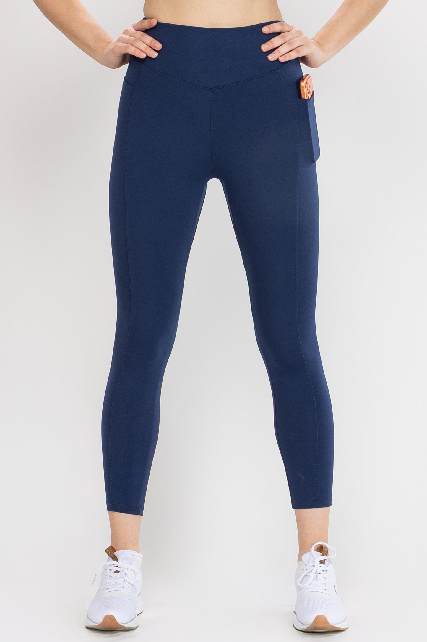 Elio 7/8 Navy  Leggings With Pocket, Soft,Tight,Breathable
