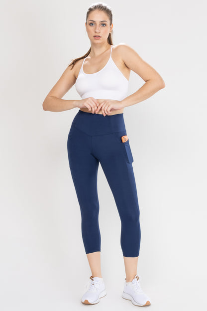 Elio 7/8 Navy  Leggings With Pocket, Soft,Tight,Breathable
